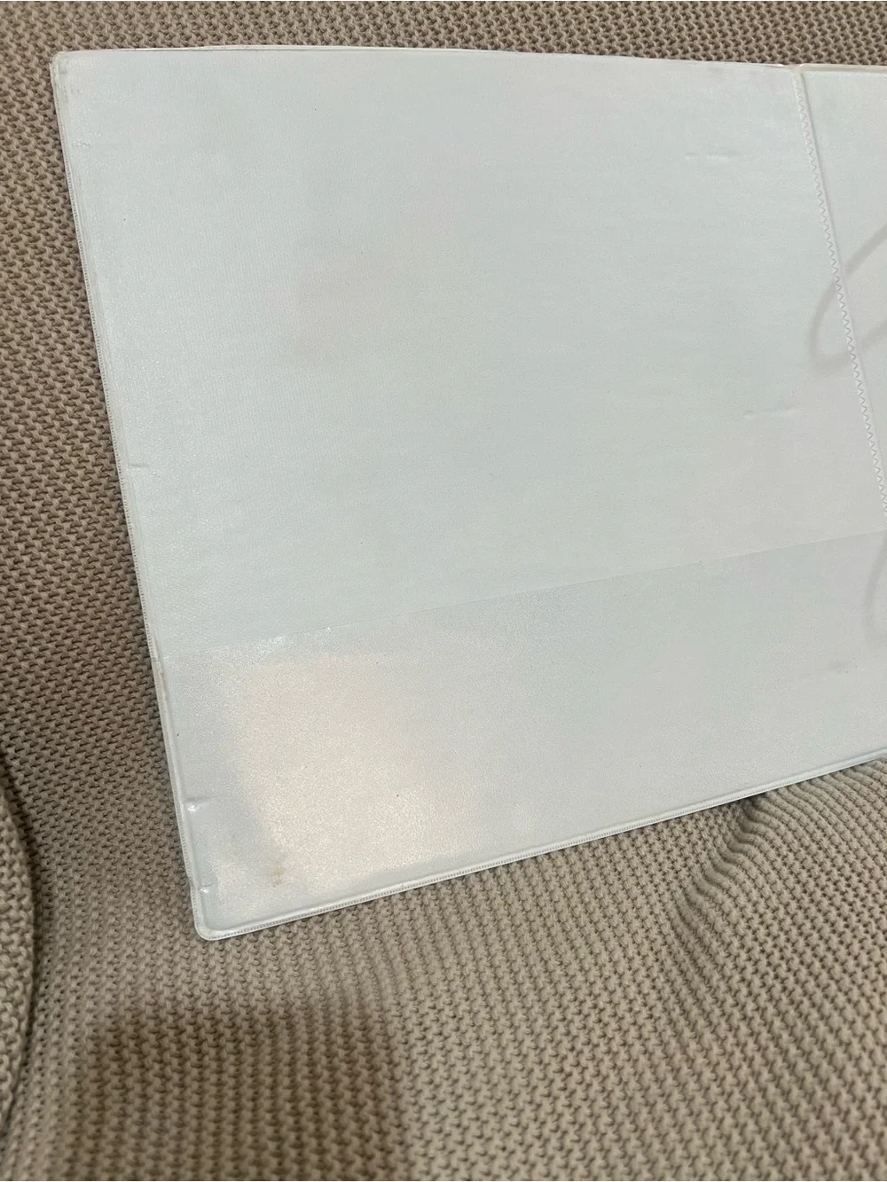 White 3.5 inch 3 Ring Binder Clear View Cover Office School Organizer Used